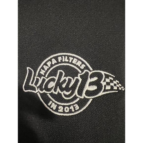 NAPA Filters Lucky in 2013 Black Men's Large Short Sleeve Polo Racing Shirt - Picture 9 of 9